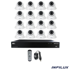Infilux 16-Channel NVR Bundle with 16 3.6mm Dome Cameras