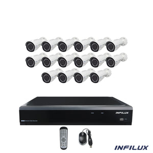 Infilux 32-Channel Bundle with 16 3.6mm Bullet Cameras
