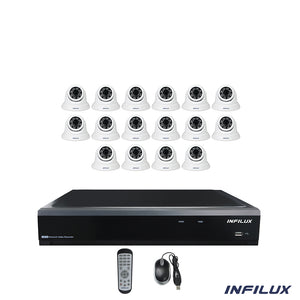 Infilux 32-Channel Bundle with 16 3.6mm Dome Cameras