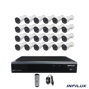 Infilux 32-Channel Bundle with 24 3.6mm Bullet Cameras